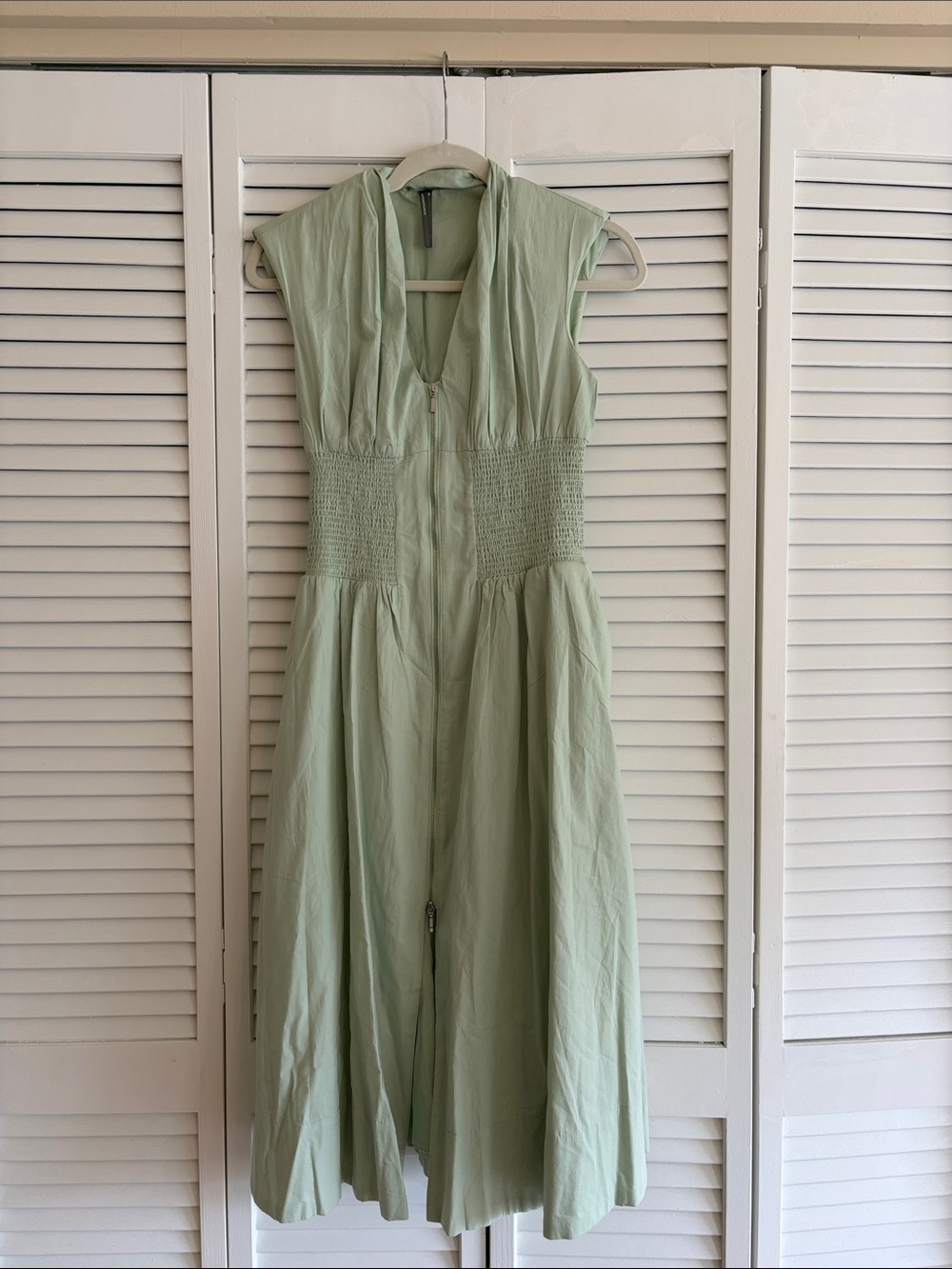 Anthropologie Light Sage Green Sleeveless Midi Dress - Womens